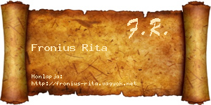 Fronius Rita névjegykártya