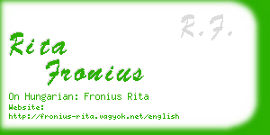 rita fronius business card